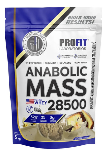 Hipercalorico anabolic mass 28500 3kg profit labs sabor baun