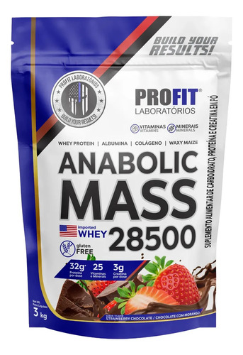 Hipercalorico anabolic mass 28500 3kg profit labs sabor choc