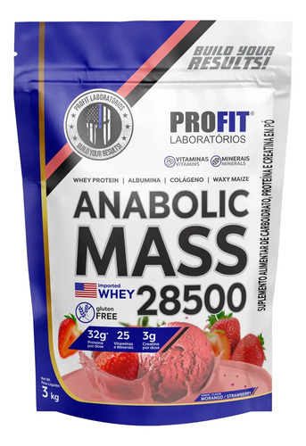 Hipercalorico anabolic mass 28500 3kg profit labs sabor mora