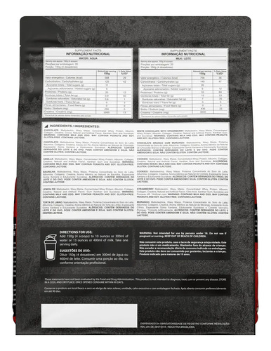Hipercalórico Dark Mass 3kg Chocolate Branco c/ Morango Dark Lab