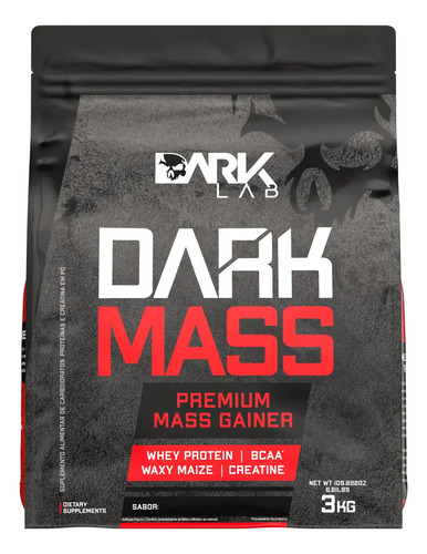Hipercalórico Dark Mass 3kg Chocolate Branco c/ Morango Dark Lab
