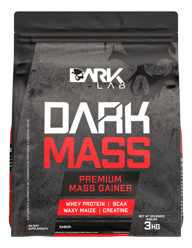 Hipercalorico dark mass 3kg dark lab sabor baunilha