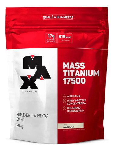Hipercalorico mass titanium 17500 3kg max titanium sabor b