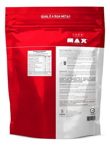 Hipercalórico Mass Titanium 17500 3kg - Max Titanium Sabor Baunilha