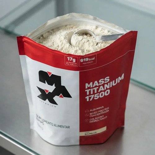 Hipercalórico Mass Titanium 17500 3kg - Max Titanium Sabor Baunilha