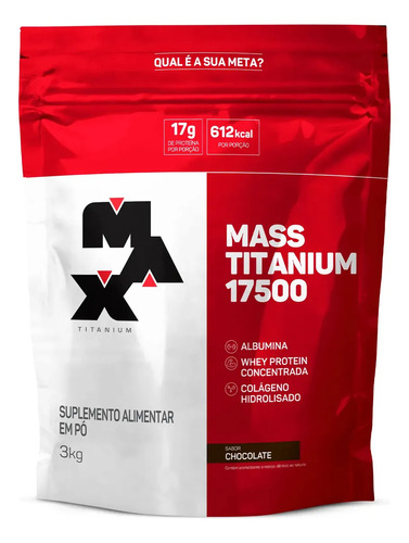 Hipercalorico mass titanium 17500 3kg max titanium sabor c