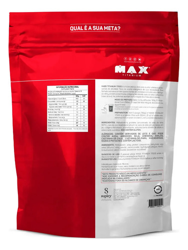 Hipercalórico Mass Titanium 17500 3kg - Max Titanium Sabor Chocolate