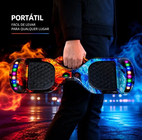 Hoverboard Skate Elétrico 6.5 Com Led Bluetooth Para Criança Cor Azul