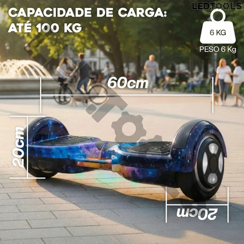 Hoverboard Skate Elétrico 6.5 Com Led Bluetooth Para Criança Cor Azul