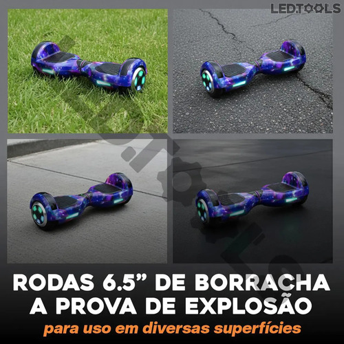 Hoverboard Skate Elétrico 6.5 Com Led Bluetooth Para Criança Cor Azul