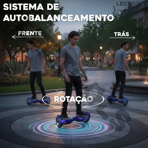 Hoverboard Skate Elétrico 6.5 Com Led Bluetooth Para Criança Cor Azul