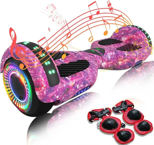Hoverboard skate eletrico roxo 65 polegadas bluetooth cores