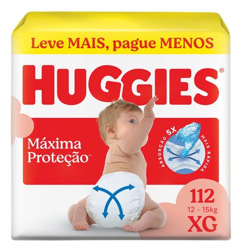 Huggies fralda descartavel maxima protecao xg 112 un