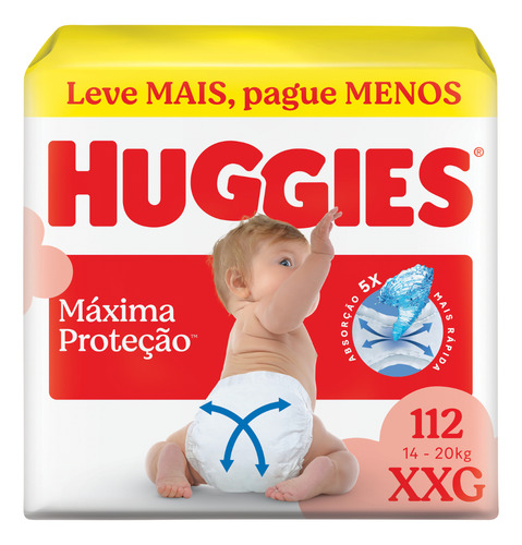 Huggies fralda descartavel maxima protecao xxg 112 un