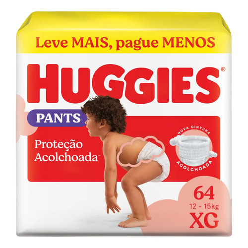 Huggies fralda pants roupinha protecao acolchoada xg 64 un