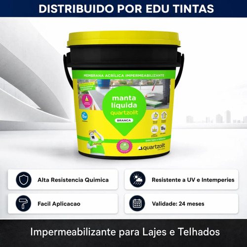 Impermeabilizante Manta Líquida Quartzolit Branco 1 8 K G.