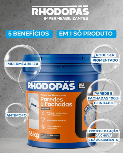 Impermeabilizante Protege Paredes E Fachadas Bd 16kg Areia