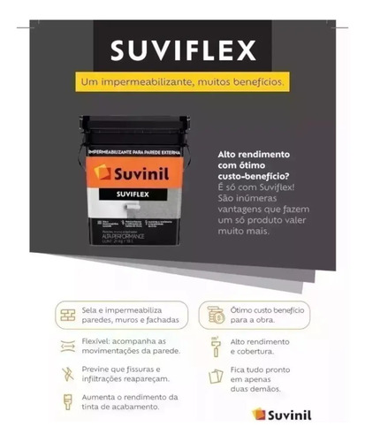 Impermeabilizante Sela Fissuras Suviflex Dezoito Litros