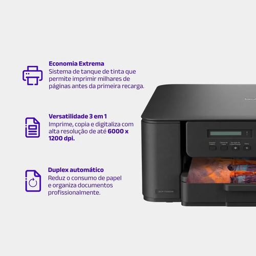Impressora Multifuncional Brother Dcpt530dw Tank Wifi Bivolt Preta 110/127v