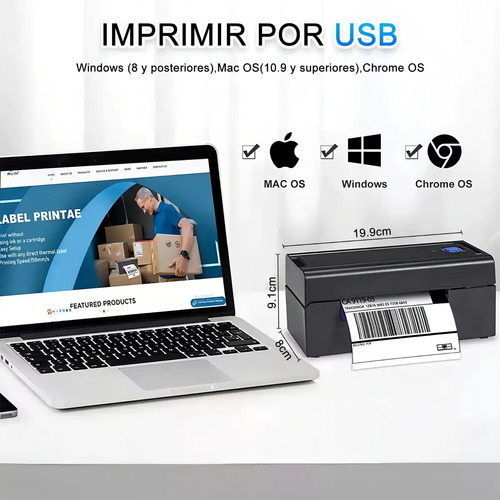 Impressora Térmica Bluetooth USB 110mm Código De Barras E Etiquetas + Suporte + Etiqueta Adesivas 10 X 15 CM Portátil Logística Impressora Etiquetas De Envios ML Full 127/220V Android iOS Windows MAC