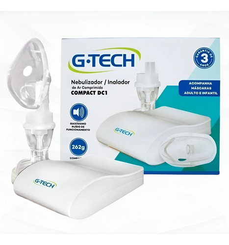 Inalador nebulizador adulto infantil bivolt compacto g tech