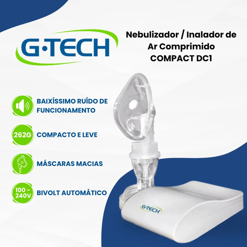 Inalador Nebulizador Adulto Infantil Bivolt Compacto G-tech