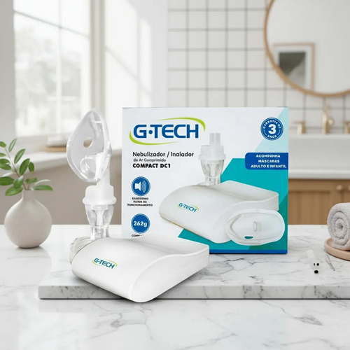 Inalador Nebulizador Adulto Infantil Bivolt Compacto G-tech