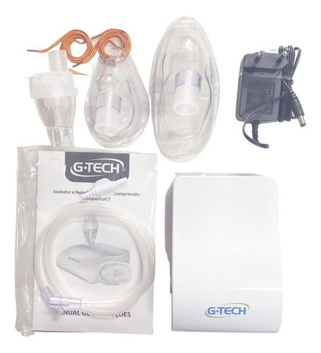 Inalador Nebulizador Gtech Infantil Adulto Silencioso Cor Branco Compact Dc1