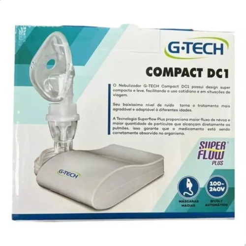 Inalador Nebulizador Gtech Infantil Adulto Silencioso Cor Branco Compact Dc1