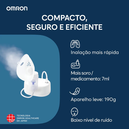 Inalador Nebulizador Omron Inalar Compact Ne-C810 Portatil Silencioso Aparelho Adulto Infantil Inalar Compact Anvisa Inmetro