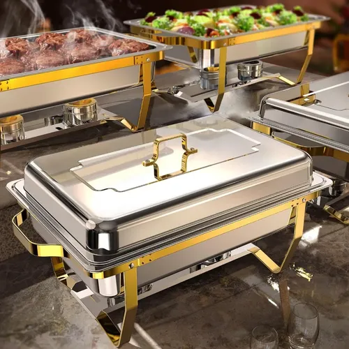Inox Rechaud 12 Litros 1 Panelas Banho Maria 3 Cubas Buffet