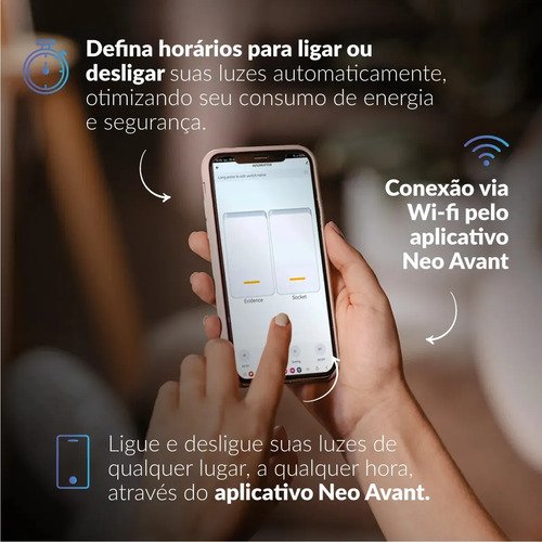 Interruptor Inteligente Smart Wi-fi 2.4 Ghz Alexa Google 3 Botões 4x2 Bivolt Branco Cod: 291990392 Neo Avant