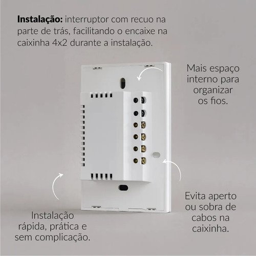 Interruptor Inteligente Smart Wi-fi 2.4 Ghz Alexa Google 3 Botões 4x2 Bivolt Branco Cod: 291990392 Neo Avant