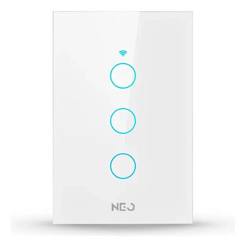 Interruptor Inteligente Smart Wi-fi 2.4 Ghz Alexa Google 3 Botões 4x2 Bivolt Branco Cod: 291990392 Neo Avant