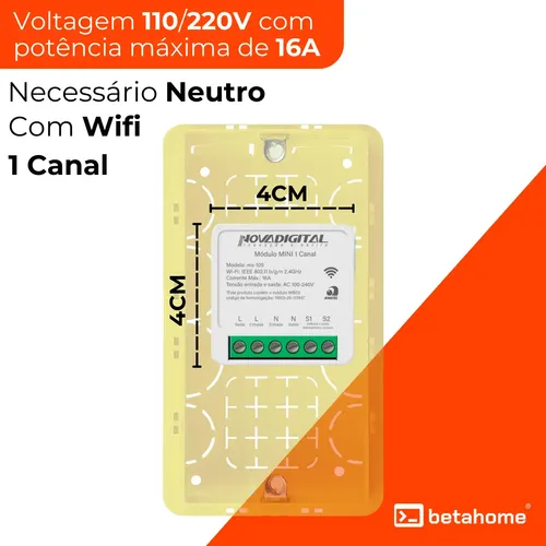 Interruptor Inteligente Wifi Novadigital Mini 1ch 16a Alexa