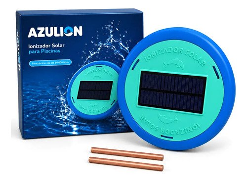 Ionizador solar piscina azulion ate 60 mil litros cobre