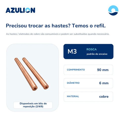 Ionizador Solar Piscina Azulion Até 60 Mil Litros Cobre