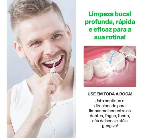Irrigador Oral Clearpik Family 600ml Bivolt Com 5 Bicos Para Limpeza Profunda De Aparelhos Ortodônticos Implantes E Gengivas - HC037