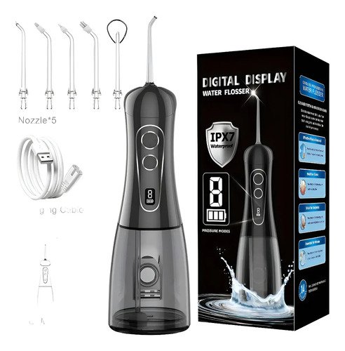 Irrigador oral portatil ipx7 de 400ml com jato forte pulsado
