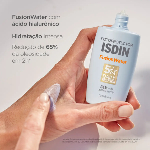 ISDIN Protetor Solar Facial Fusion Water 5 Stars Sem Cor FPS 60 - 50ml