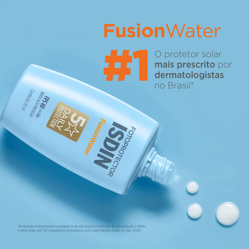 ISDIN Protetor Solar Facial Fusion Water 5 Stars Sem Cor FPS 60 - 50ml