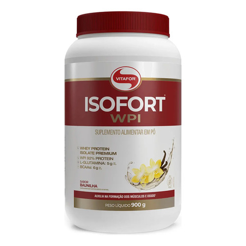 Isofort vitafor whey protein isolado 900g sabor baunilha 1 1