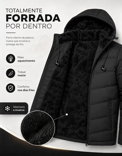 Jaqueta Bobojaco Masculina Com Fones Casaco Forrado Inverno