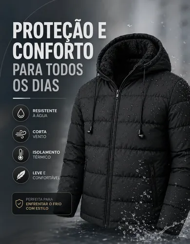 Jaqueta Bobojaco Masculina Com Fones Casaco Forrado Inverno
