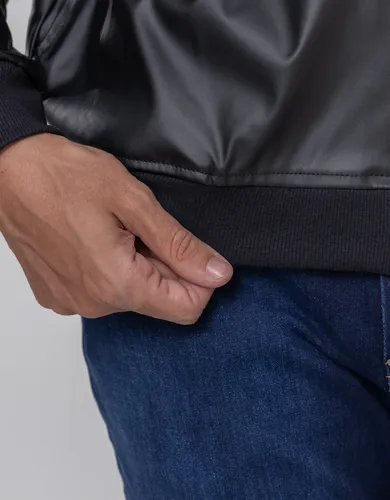 Jaqueta Bomber Courino Masculina Com Zíper E Bolso