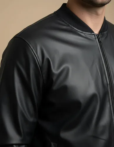 Jaqueta Bomber Courino Masculina Preta Com Zíper