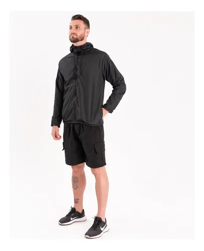 Jaqueta Corta Vento Liso Unissex Esportivo Capuz E Bolsos