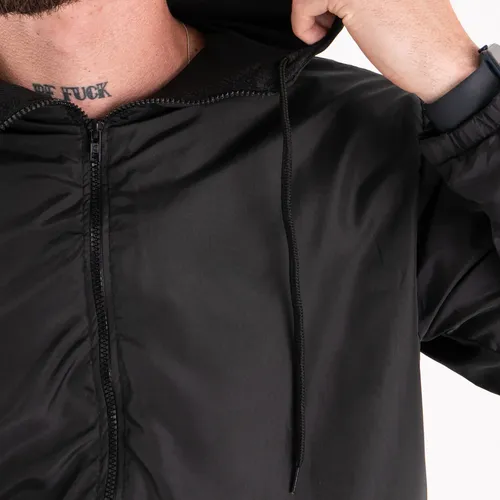 Jaqueta Corta Vento Liso Unissex Esportivo Capuz E Bolsos