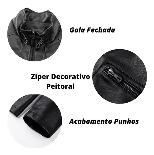 Jaqueta Couro Masculino Slim Resistente