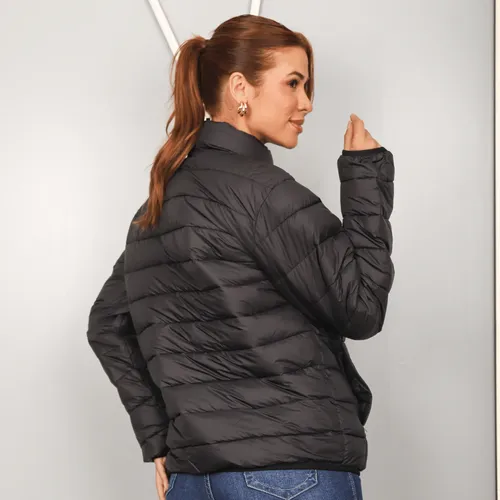 Jaqueta Feminina Puffer Bobojaco Nylon Impermeável Capuz
